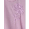 LCW EVERYDAY Lila Nakışlı Soft Touch Kadın Tişört