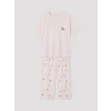 LCW Young Pembe Kiraz Baskılı Kadın Pijama Takım