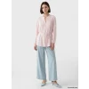 LCW Modest Pembe Pileli Kuşaklı Oversize Kadın Gömlek Tunik