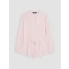 LCW Modest Pembe Pileli Kuşaklı Oversize Kadın Gömlek Tunik