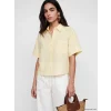 LCW Vision Sarı Oversize Poplin Kadın Gömlek