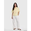 LCW Vision Sarı Oversize Poplin Kadın Gömlek