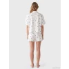 LCW DREAM Ekru Gömlek Yaka %100 Pamuklu Kadın Şortlu Pijama Takımı