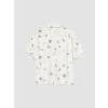 LCW DREAM Ekru Gömlek Yaka %100 Pamuklu Kadın Şortlu Pijama Takımı