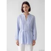 LCW Modest Mavi Pileli Kuşaklı Oversize Kadın Gömlek Tunik