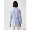 LCW Modest Mavi Pileli Kuşaklı Oversize Kadın Gömlek Tunik
