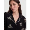 LCW DREAM Siyah Gömlek Yaka Desenli Kadın Pijama Takımı