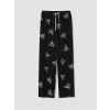 LCW DREAM Siyah Gömlek Yaka Desenli Kadın Pijama Takımı