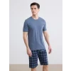 LC WAIKIKI Lacivert Standart Kalıp Ekose Erkek Pijama Takımı