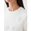 LCW EVERYDAY Beyaz Çiçek Nakışlı Soft Touch Kadın Tişört