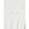 LCW EVERYDAY Beyaz Çiçek Nakışlı Soft Touch Kadın Tişört