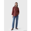 LCW EVERYDAY Bordo Çizgili Oversize Armürlü Kadın Gömlek