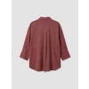 LCW EVERYDAY Bordo Çizgili Oversize Armürlü Kadın Gömlek