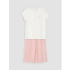 LCW DREAM Pembe Baskılı %100 Pamuklu Kadın Kaprili Pijama Takımı