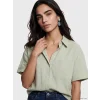 LCW Vision Yeşil Oversize Poplin Kadın Gömlek