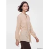 LCW Modest Sarı Pileli Kuşaklı Kadın Gömlek Tunik