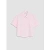 LCW Vision Pembe Çizgili Oversize Kadın Gömlek