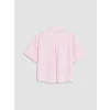 LCW Vision Pembe Çizgili Oversize Kadın Gömlek