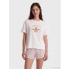 LCW Young Bordo Baskılı Kadın Şortlu Pijama Takımı