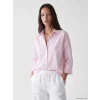 LCW EVERYDAY Pembe Çizgili Oversize Poplin Kadın Gömlek