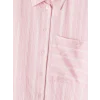 LCW Modest Pembe Çizgili Oversize Kadın Gömlek Tunik