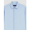 SOUTHBLUE Mavi Regular Fit Çizgili Gabardin Erkek Gömlek