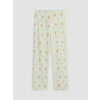 LCW DREAM Yeşil Bisiklet Yaka Baskılı Kadın Pijama Takım