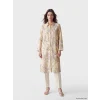 LCW Modest Ekru Desenli Poplin Kadın Gömlek Tunik