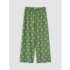 LCW DREAM Yeşil V Yaka Kadın Kaprili Pijama Takımı