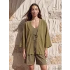 LCW EVERYDAY Haki Oversize Keten Karışımlı Kadın Kimono