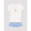 LCW DREAM Mavi Desenli Kadın Şortlu Pijama Takımı