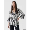 LCW EVERYDAY Siyah Şal Yaka Desenli Kadın Kimono