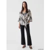 LCW EVERYDAY Siyah Şal Yaka Desenli Kadın Kimono