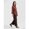 LCW EVERYDAY Kahverengi Çizgili Oversize Armürlü Kadın Gömlek