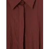 LCW EVERYDAY Kahverengi Çizgili Oversize Armürlü Kadın Gömlek