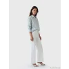 LCW Modest Yeşil Çizgili Oversize Poplin Kadın Gömlek Tunik