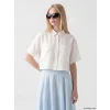 XSIDE Beyaz Oversize Kadın Crop Gömlek