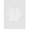 XSIDE Beyaz Oversize Kadın Crop Gömlek