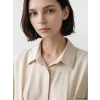 LCW Modest Bej Modal Karışımlı Pileli Kadın Gömlek Tunik