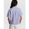 LCW Vision Mavi Çizgili Oversize Kadın Gömlek