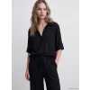 LCW Vision Siyah Oversize Kadın Gömlek
