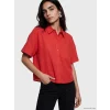 LCW Vision Kırmızı Oversize Poplin Kadın Gömlek