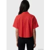 LCW Vision Kırmızı Oversize Poplin Kadın Gömlek
