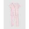 LCW DREAM Pembe V Yaka Çiçekli Kadın Pijama Takım