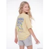 LCW Kids Sarı Baskılı Kız Çocuk Tişört