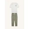Defacto H8717AXWT34 Beyaz %100 Pamuk New Regular Fıt Kısa Kollu 2li Pijama Takımı