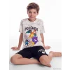 LCW Kids Ekru Pokemon Baskılı Erkek Çocuk Şortlu Pijama Takımı