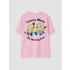 LCW Kids Pembe Bisiklet Yaka Minions Baskılı Kız Çocuk Tişört