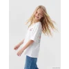 LCW Kids Beyaz Loose Fit Baskılı Kız Çocuk Tişört