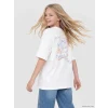 LCW Kids Beyaz Loose Fit Baskılı Kız Çocuk Tişört